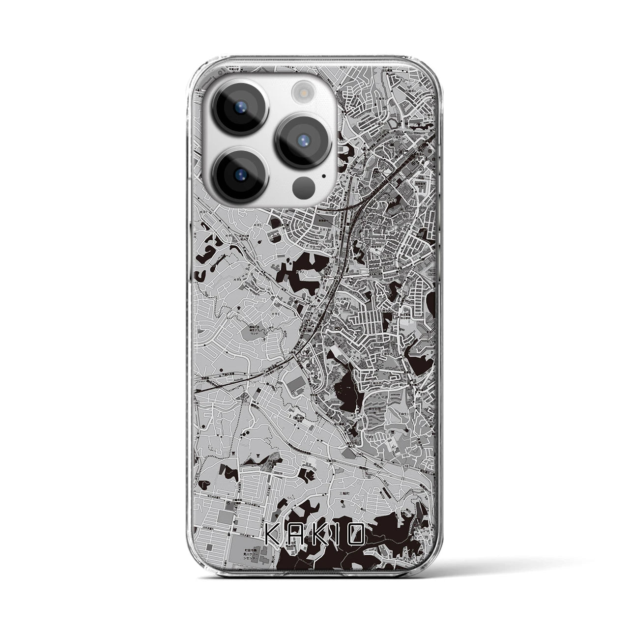 【柿生(神奈川県)】地図柄iPhoneケース(クリアタイプ)