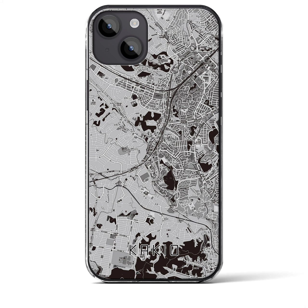 【柿生(神奈川県)】地図柄iPhoneケース(クリアタイプ)