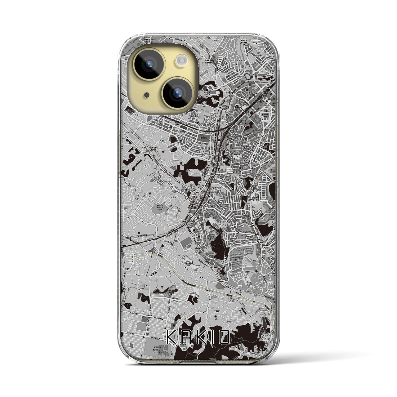 【柿生(神奈川県)】地図柄iPhoneケース(クリアタイプ)