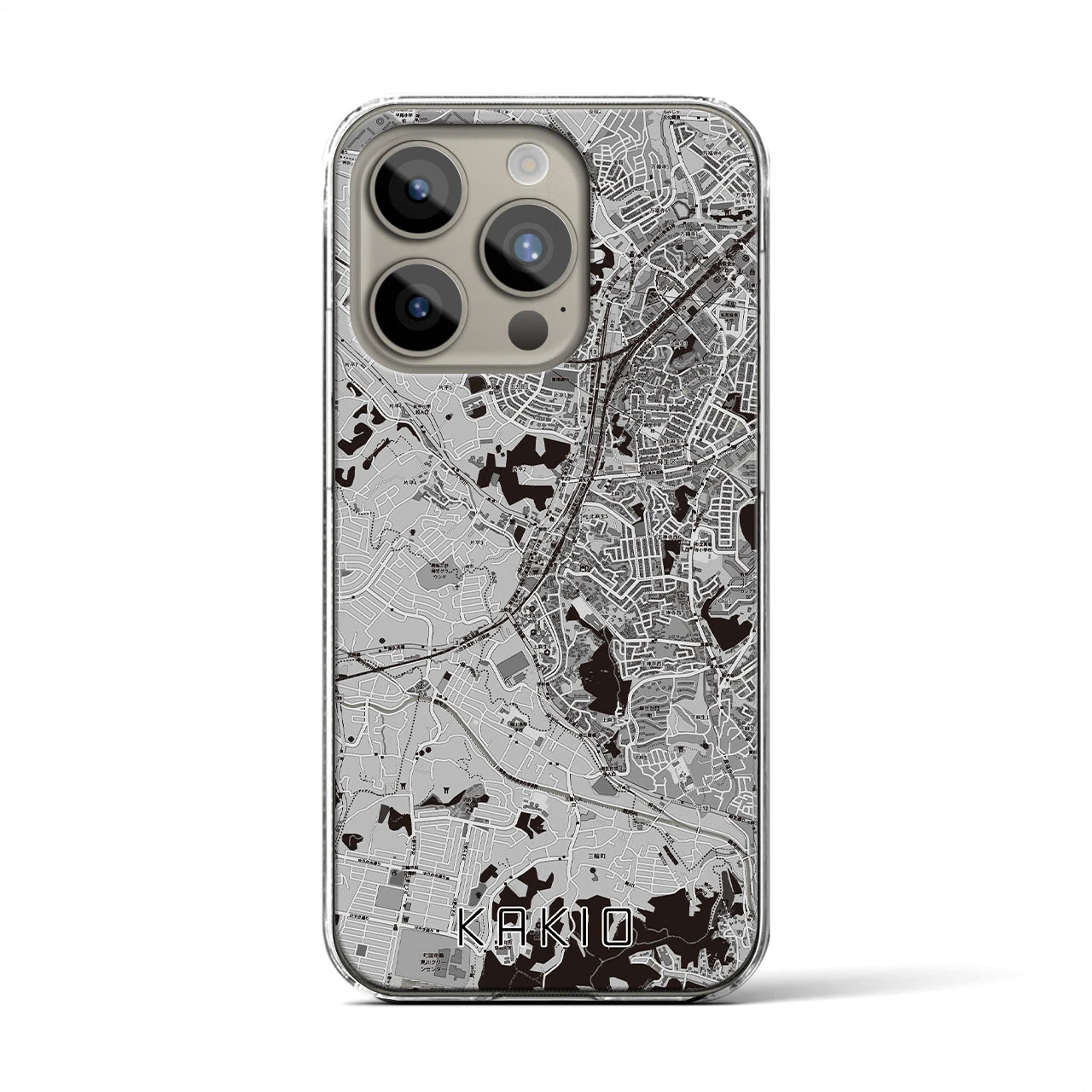 【柿生(神奈川県)】地図柄iPhoneケース(クリアタイプ)