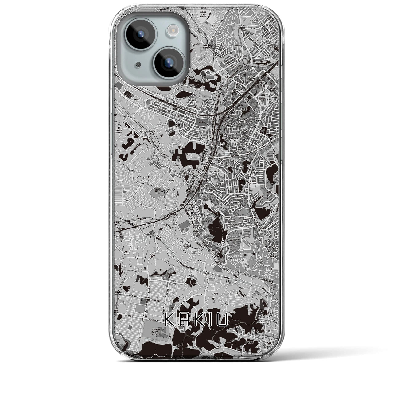 【柿生(神奈川県)】地図柄iPhoneケース(クリアタイプ)