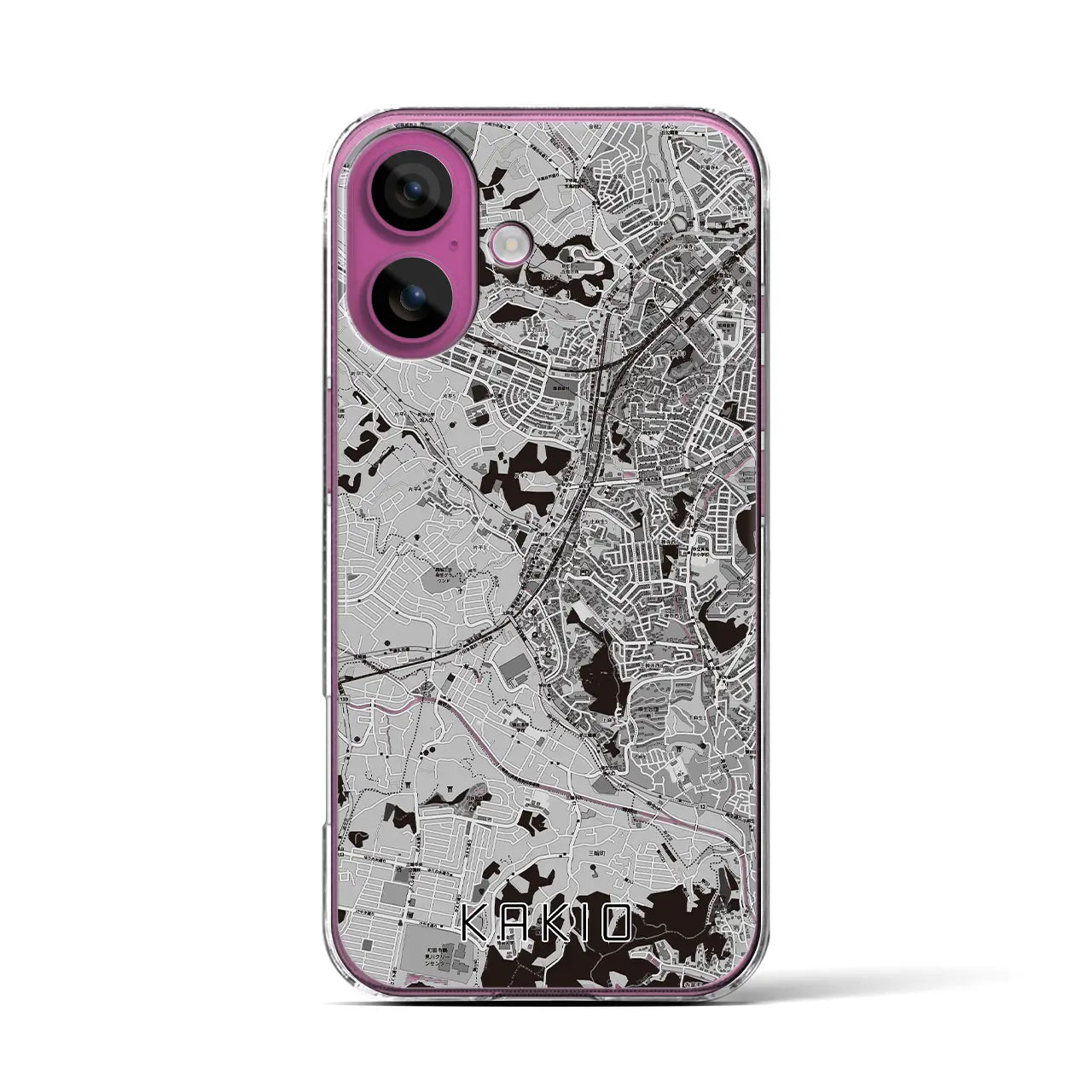 【柿生(神奈川県)】地図柄iPhoneケース(クリアタイプ)