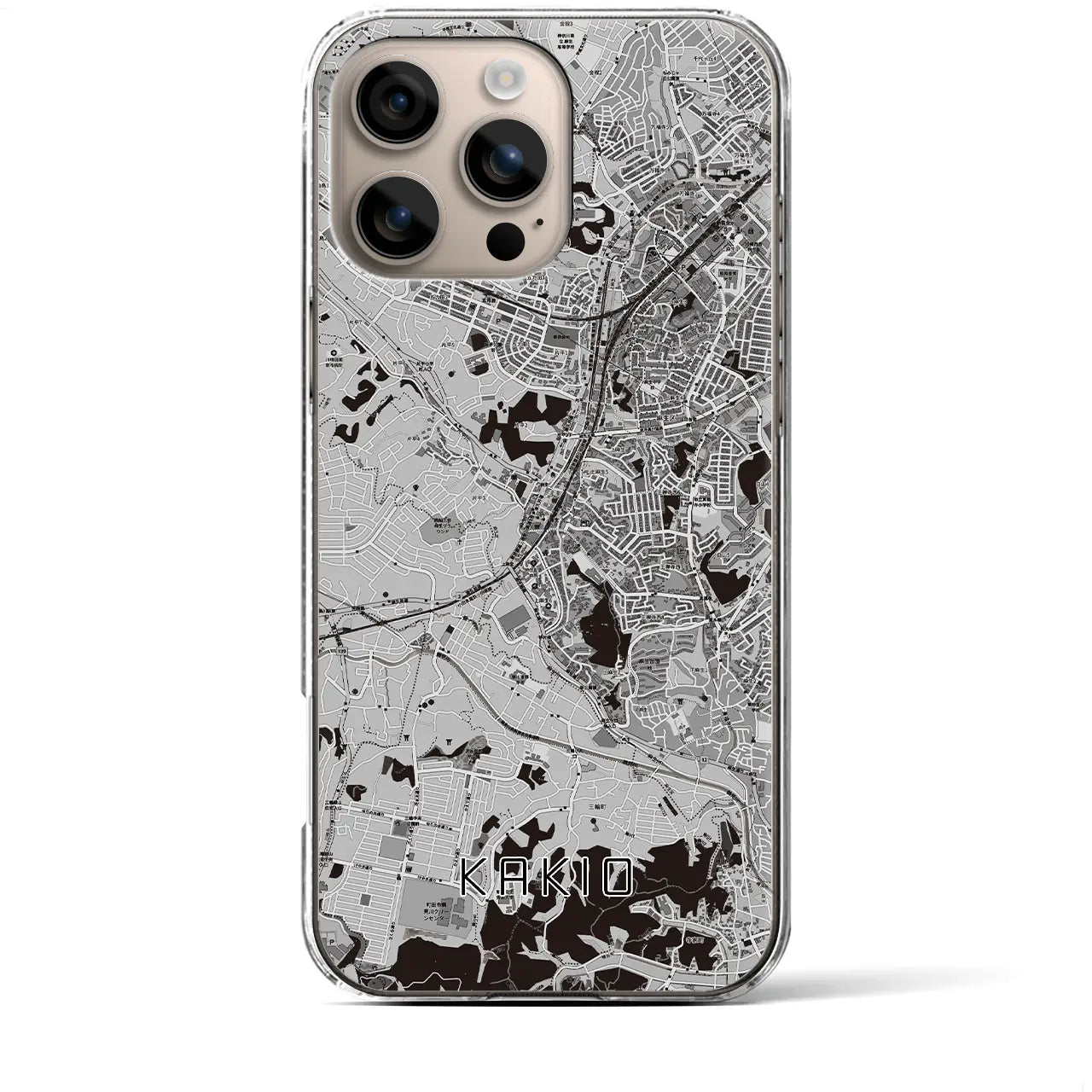 【柿生(神奈川県)】地図柄iPhoneケース(クリアタイプ)