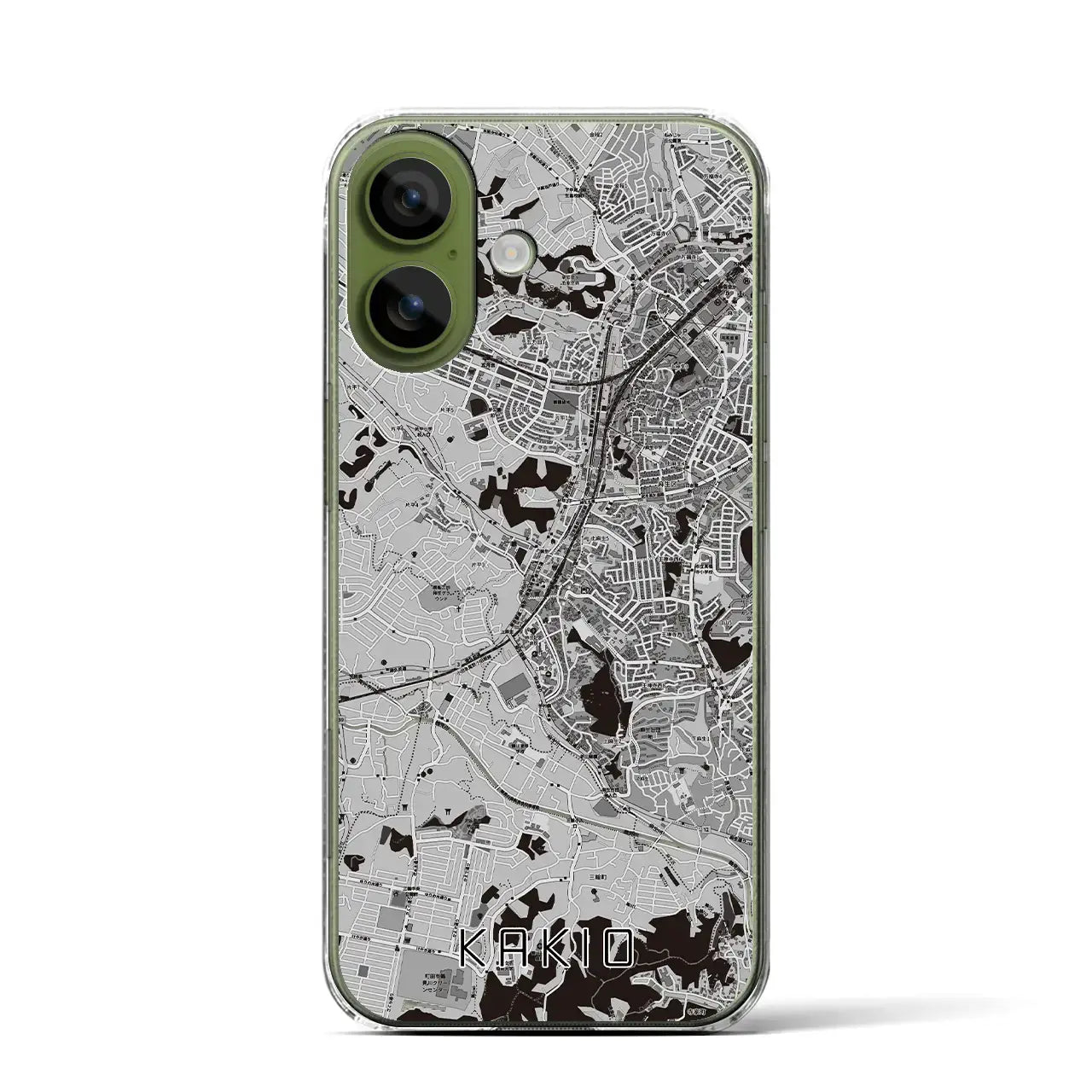 【柿生(神奈川県)】地図柄iPhoneケース(クリアタイプ)