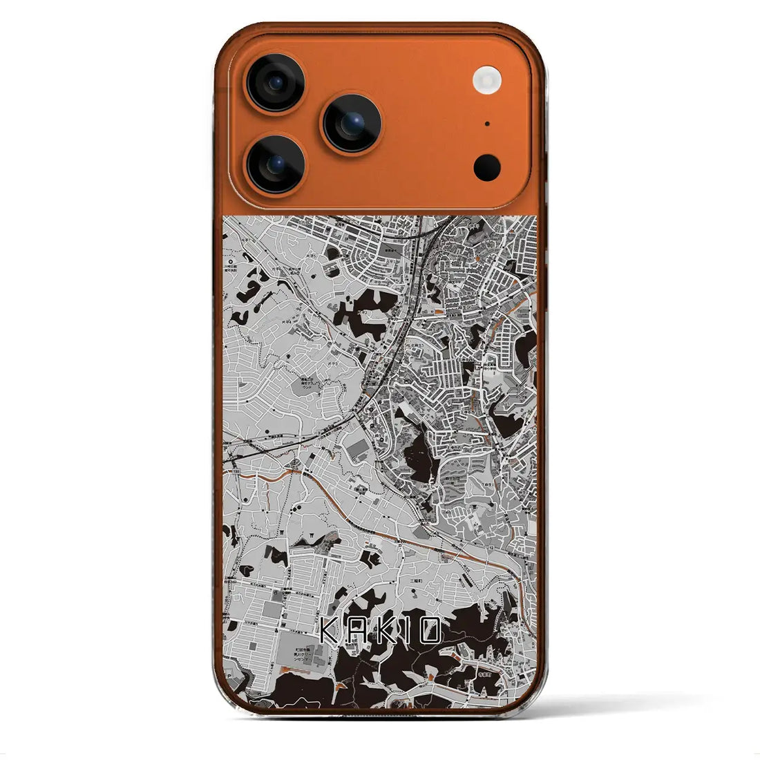 【柿生(神奈川県)】地図柄iPhoneケース(クリアタイプ)