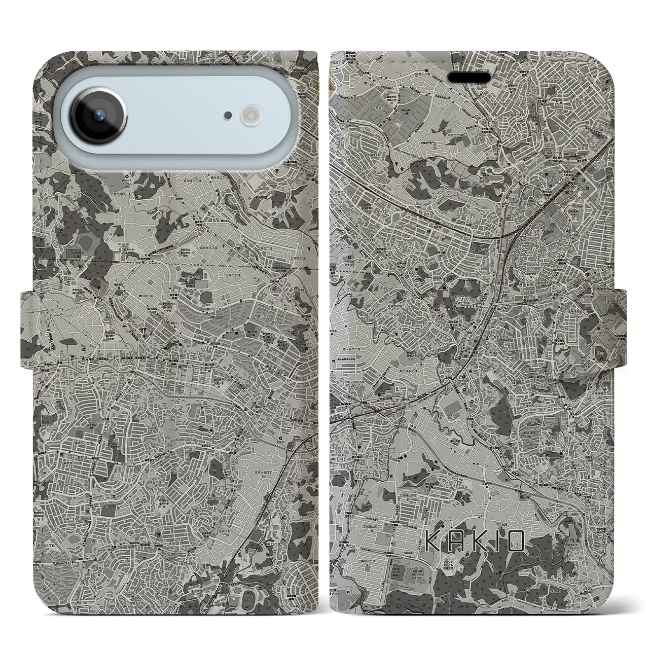 【柿生(神奈川県)】地図柄iPhoneケース(手帳タイプ)