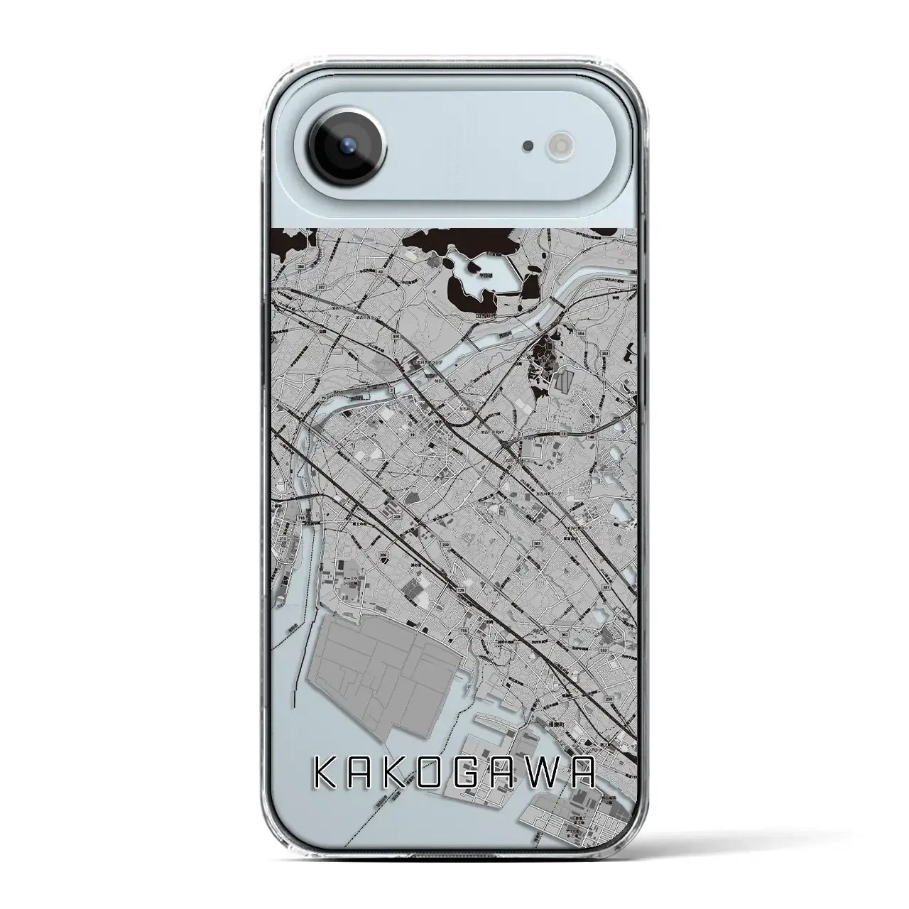 【加古川(兵庫県)】地図柄iPhoneケース(クリアタイプ)モノトーン・iPhone 17 Pro Max 用