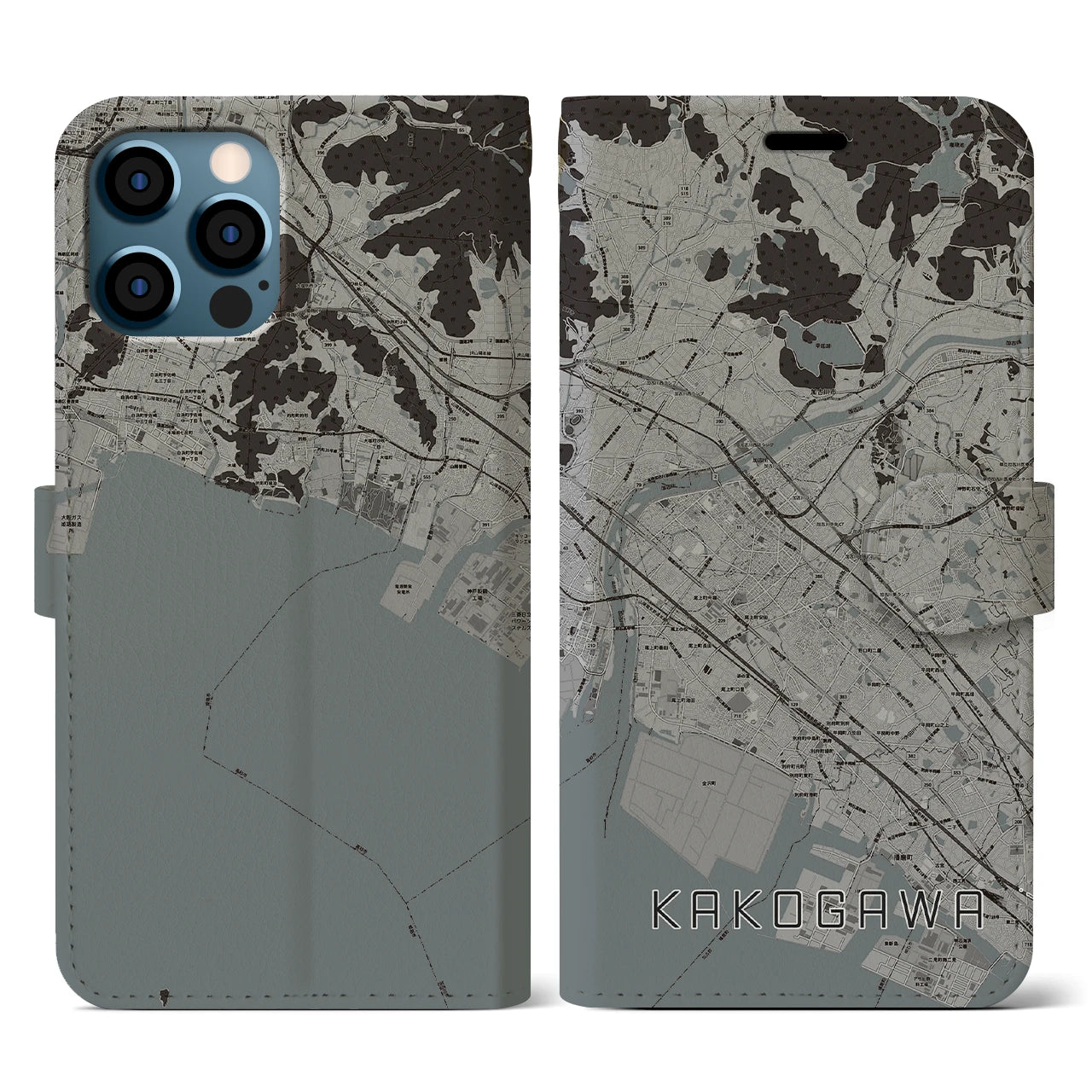 【加古川(兵庫県)】地図柄iPhoneケース(手帳タイプ)