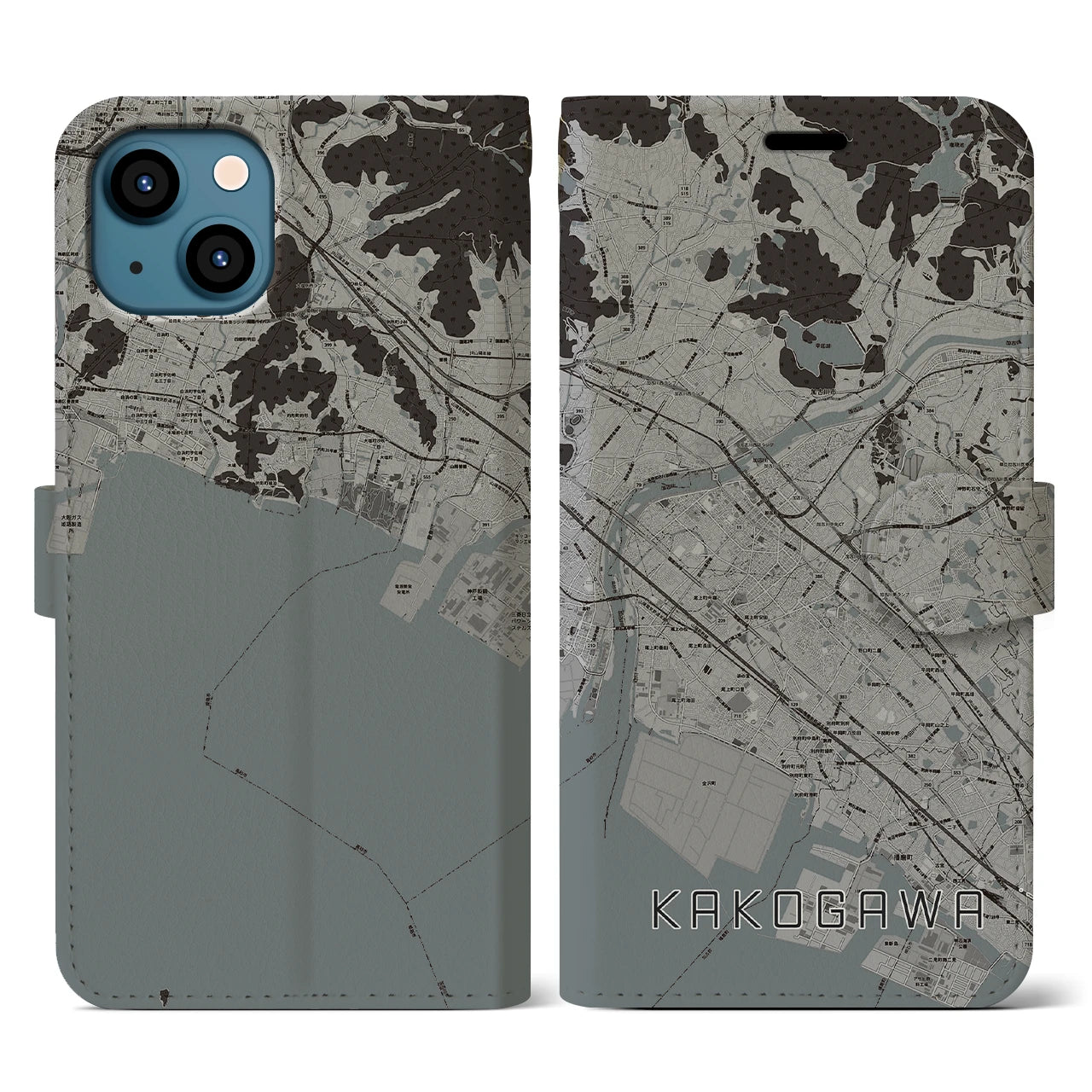 【加古川(兵庫県)】地図柄iPhoneケース(手帳タイプ)