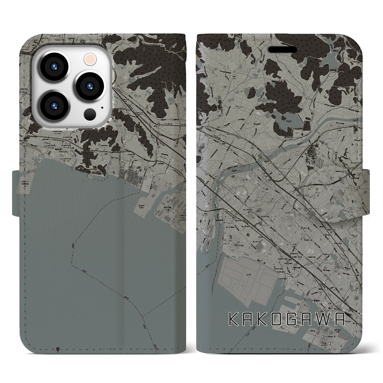 【加古川(兵庫県)】地図柄iPhoneケース(手帳タイプ)