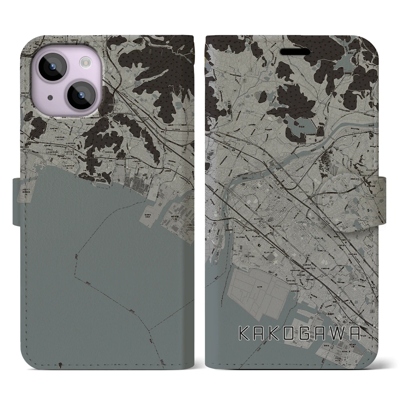 【加古川(兵庫県)】地図柄iPhoneケース(手帳タイプ)