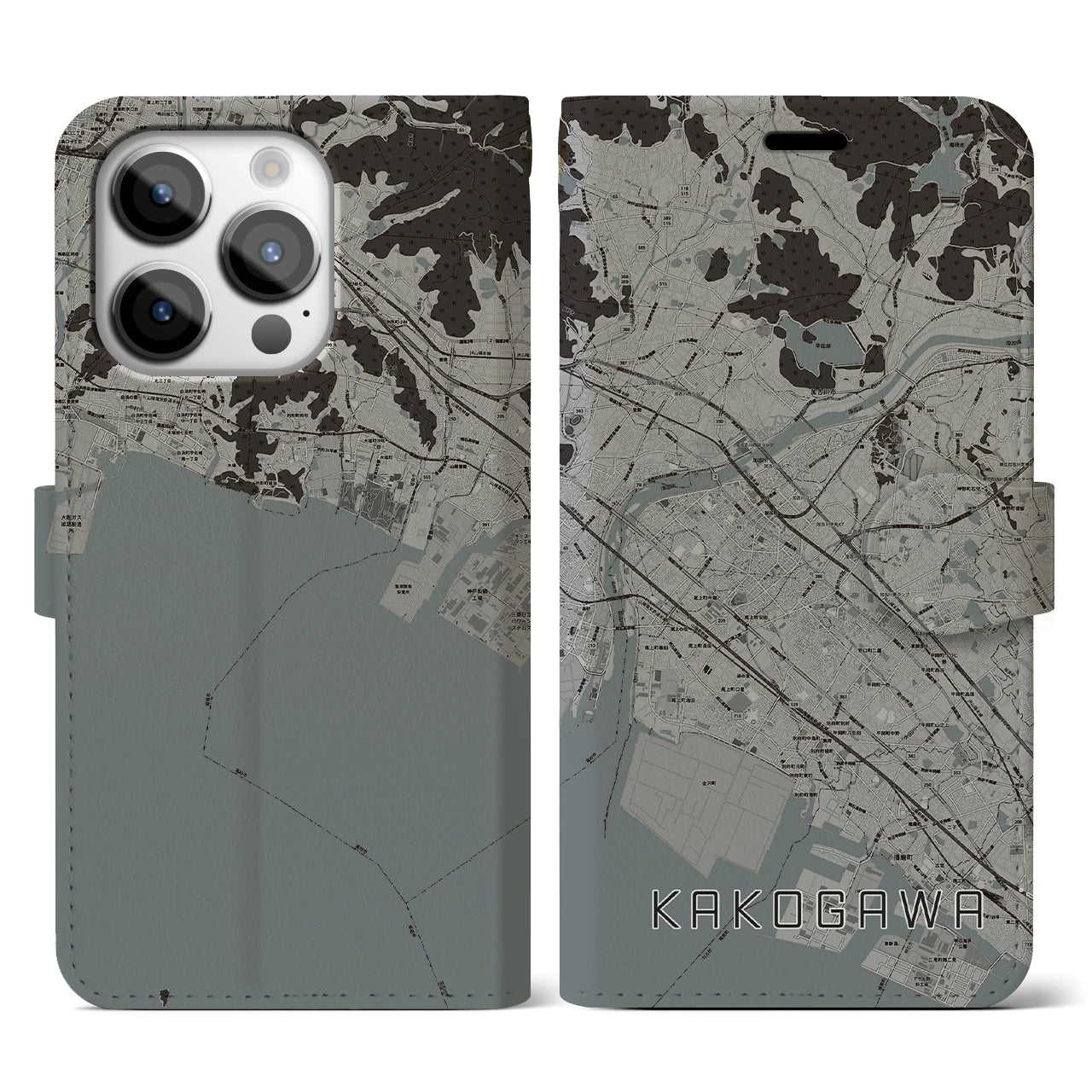 【加古川(兵庫県)】地図柄iPhoneケース(手帳タイプ)