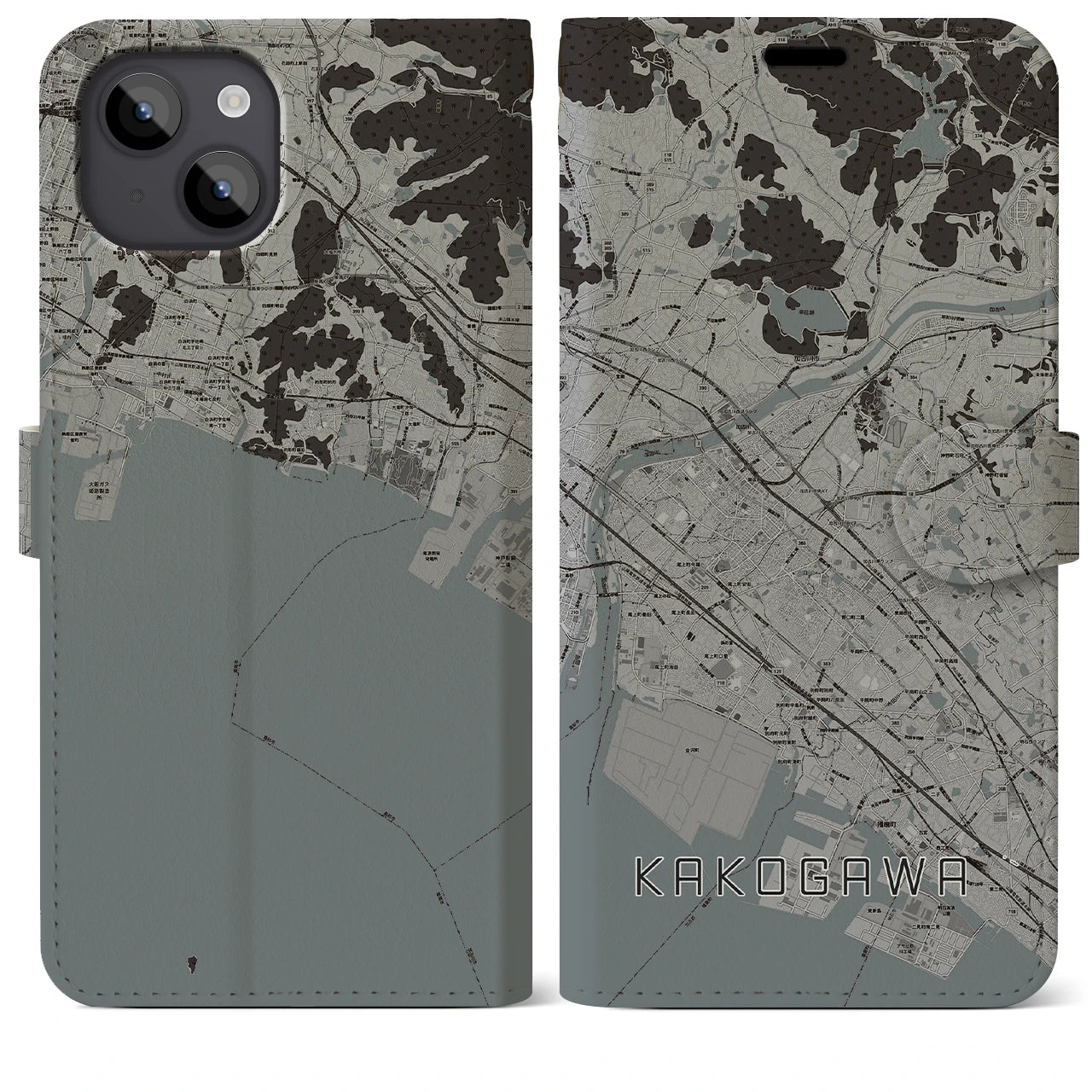 【加古川(兵庫県)】地図柄iPhoneケース(手帳タイプ)