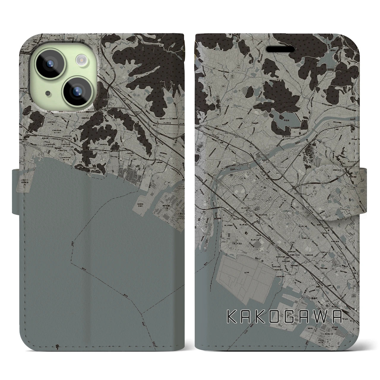 【加古川(兵庫県)】地図柄iPhoneケース(手帳タイプ)
