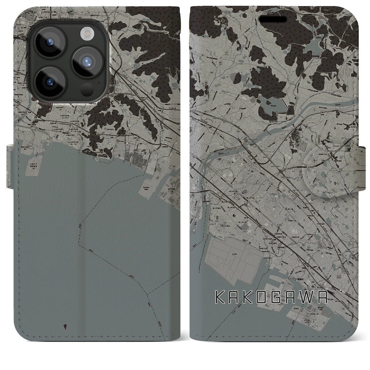 【加古川(兵庫県)】地図柄iPhoneケース(手帳タイプ)