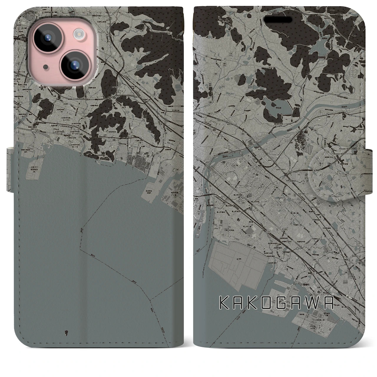 【加古川(兵庫県)】地図柄iPhoneケース(手帳タイプ)