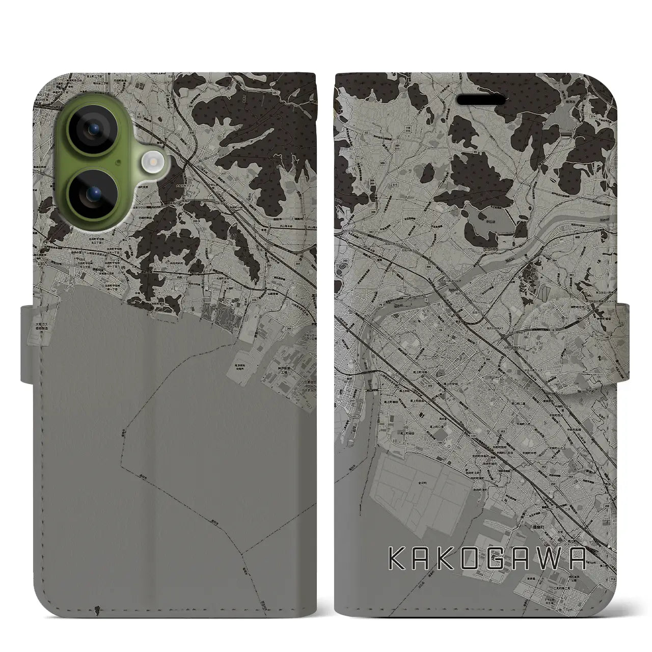 【加古川(兵庫県)】地図柄iPhoneケース(手帳タイプ)