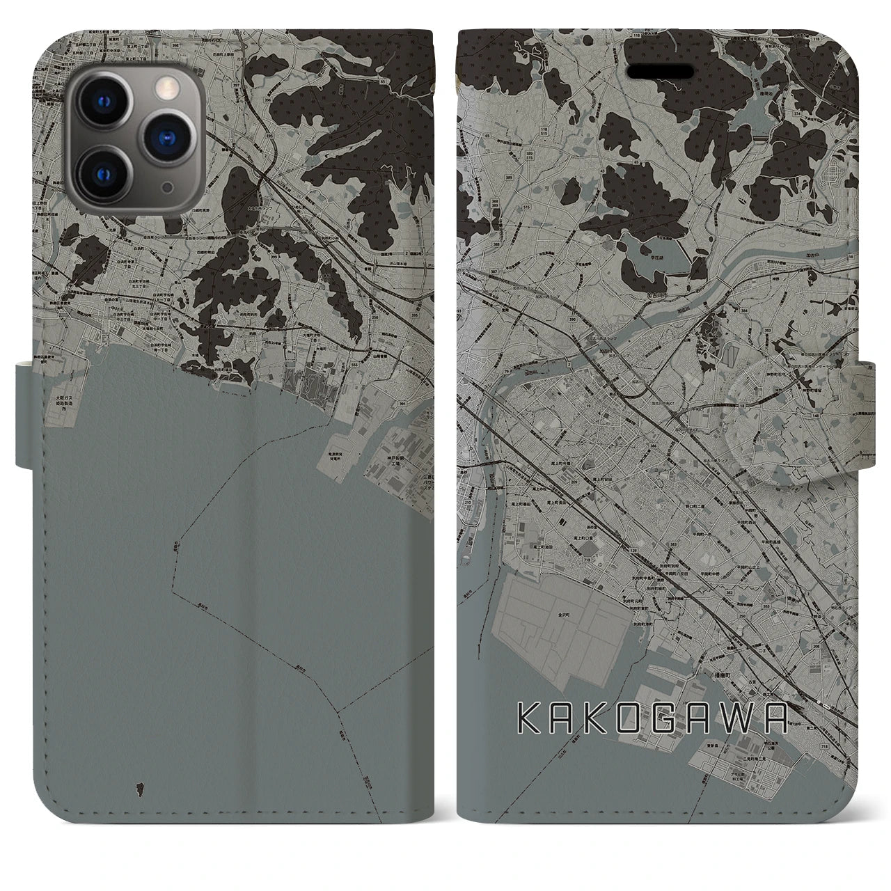 【加古川(兵庫県)】地図柄iPhoneケース(手帳タイプ)