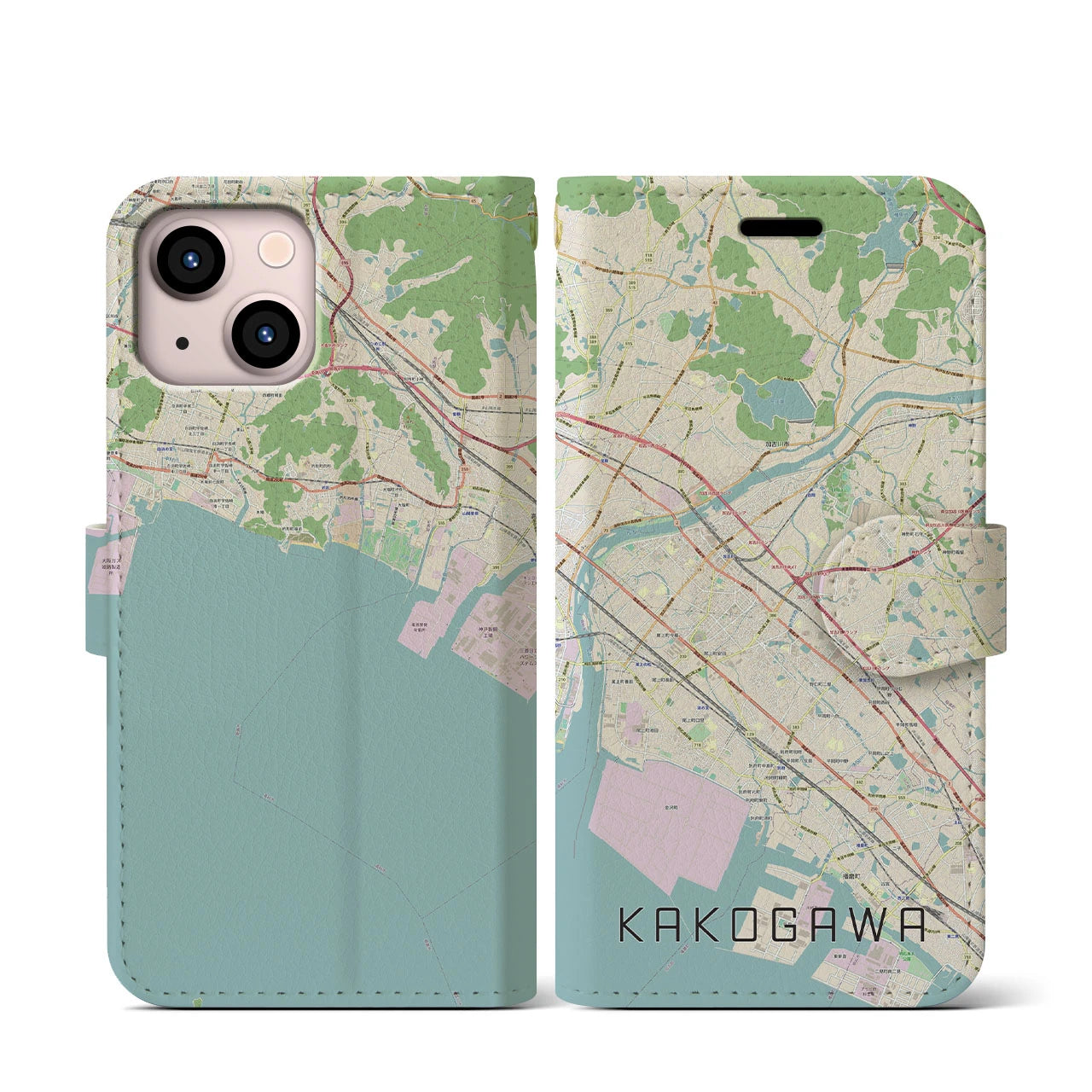 【加古川(兵庫県)】地図柄iPhoneケース(手帳タイプ)