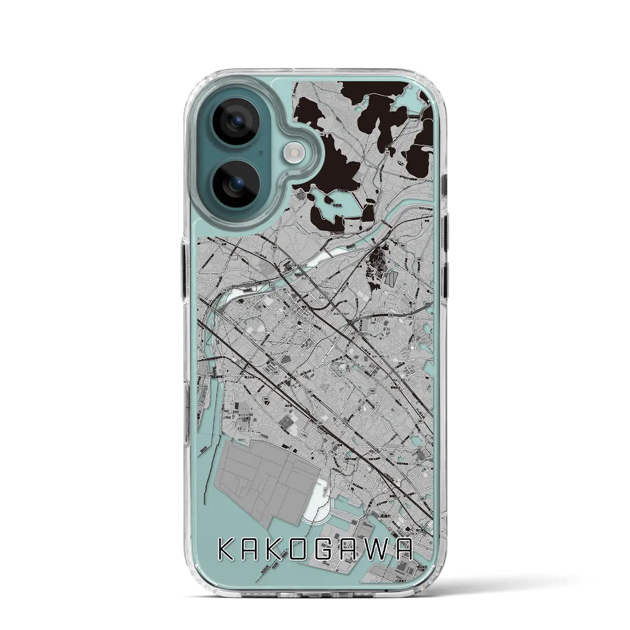 【加古川(兵庫県)】地図柄iPhoneケース(MagSafeタイプ)モノトーン・iPhone 16 Pro 用