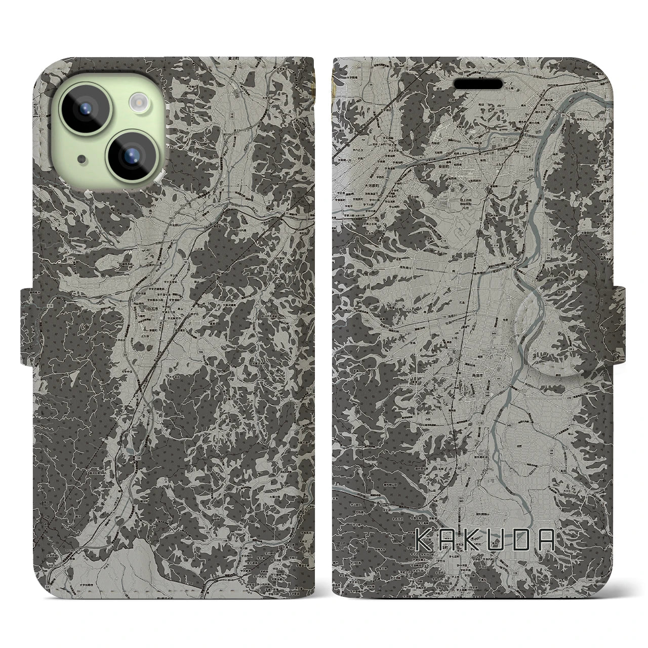 【角田(宮城県)】地図柄iPhoneケース(手帳タイプ)