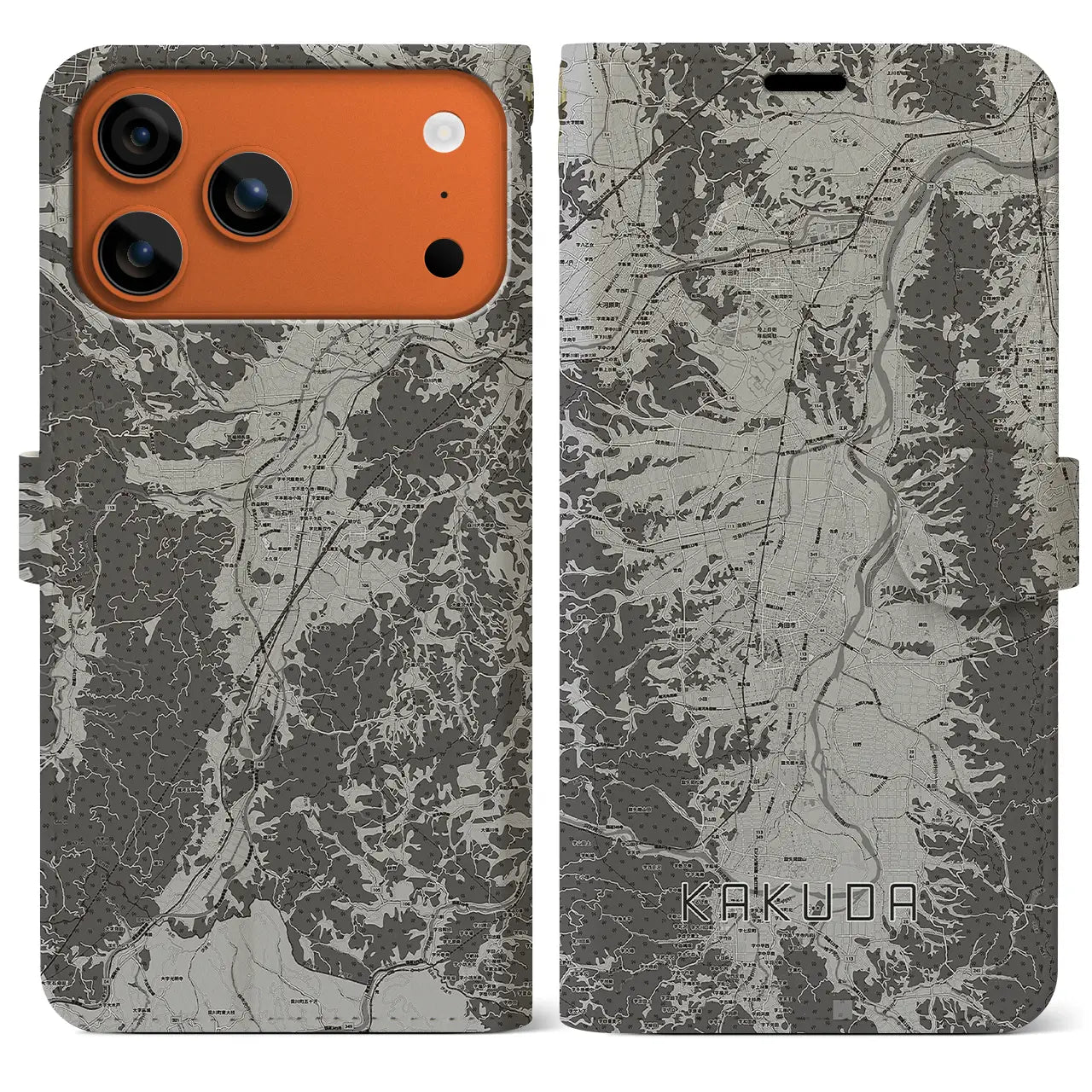 【角田(宮城県)】地図柄iPhoneケース(手帳タイプ)