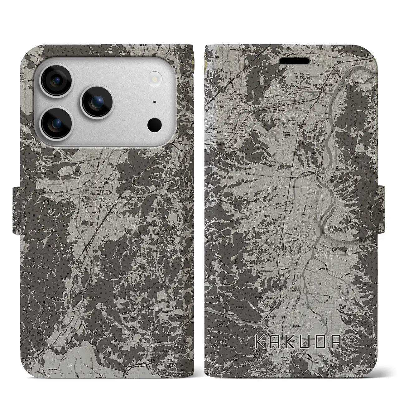 【角田(宮城県)】地図柄iPhoneケース(手帳タイプ)