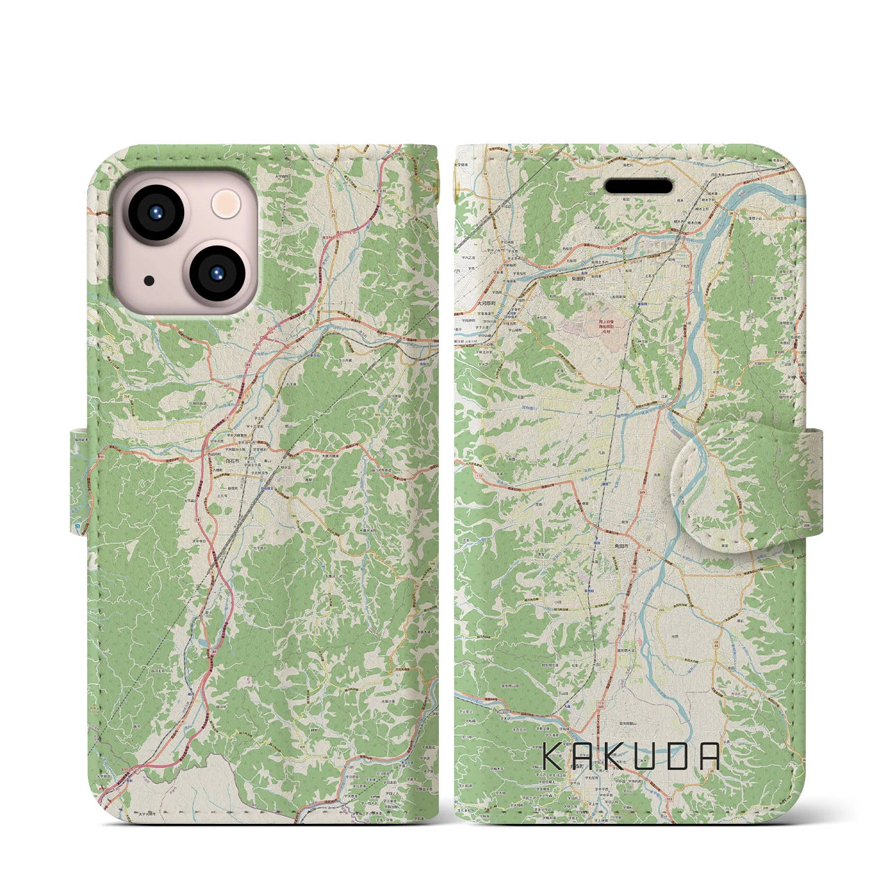 【角田(宮城県)】地図柄iPhoneケース(手帳タイプ)