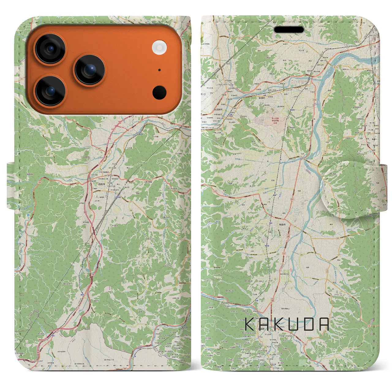 【角田(宮城県)】地図柄iPhoneケース(手帳タイプ)