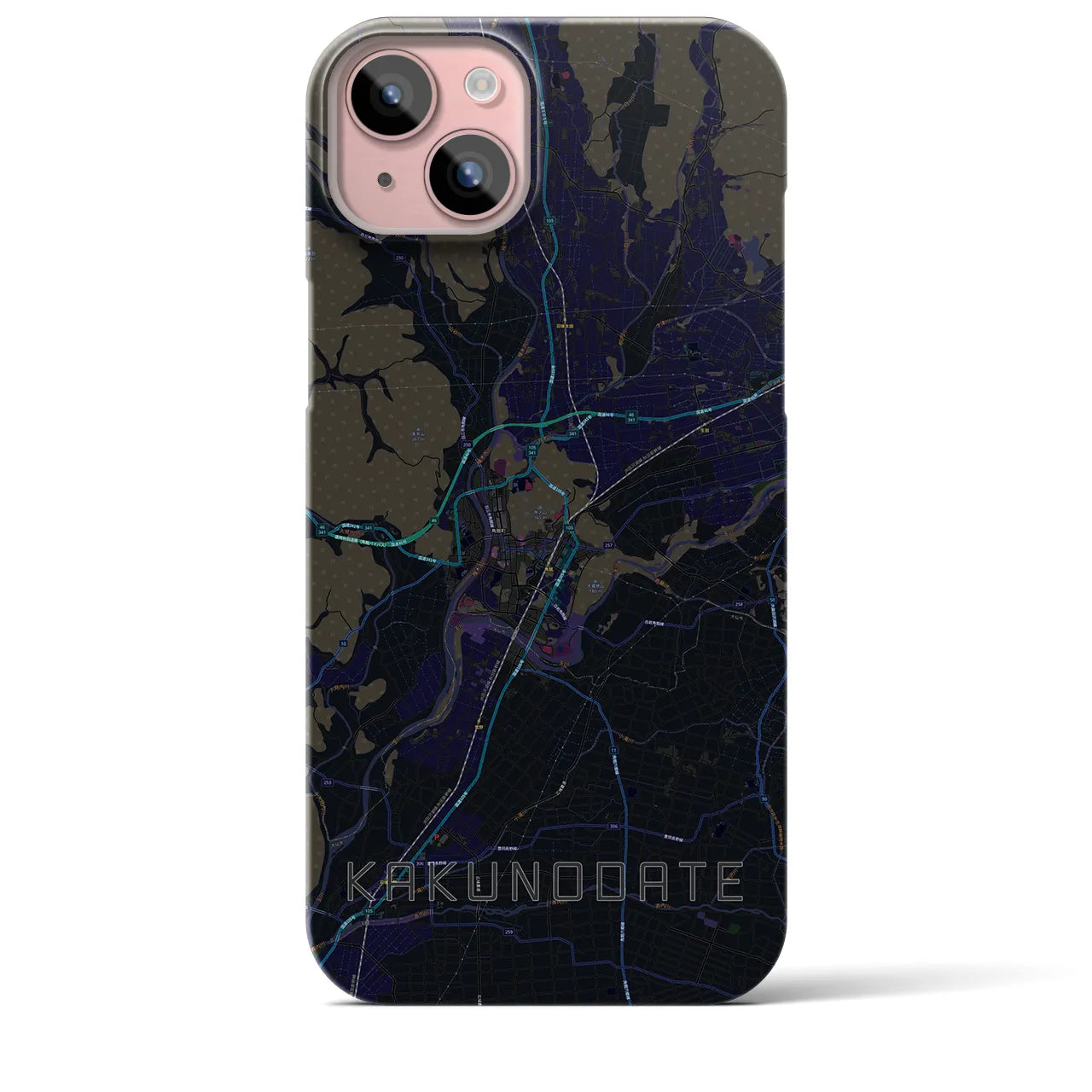 【角館(秋田県)】地図柄iPhoneケース(バックカバータイプ)