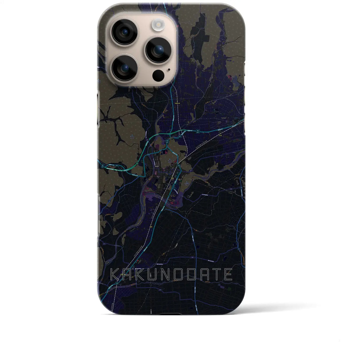 【角館(秋田県)】地図柄iPhoneケース(バックカバータイプ)