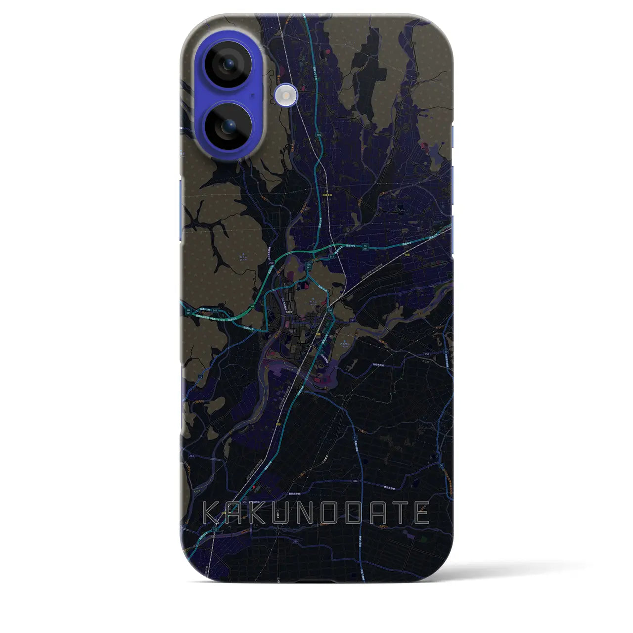 【角館(秋田県)】地図柄iPhoneケース(バックカバータイプ)