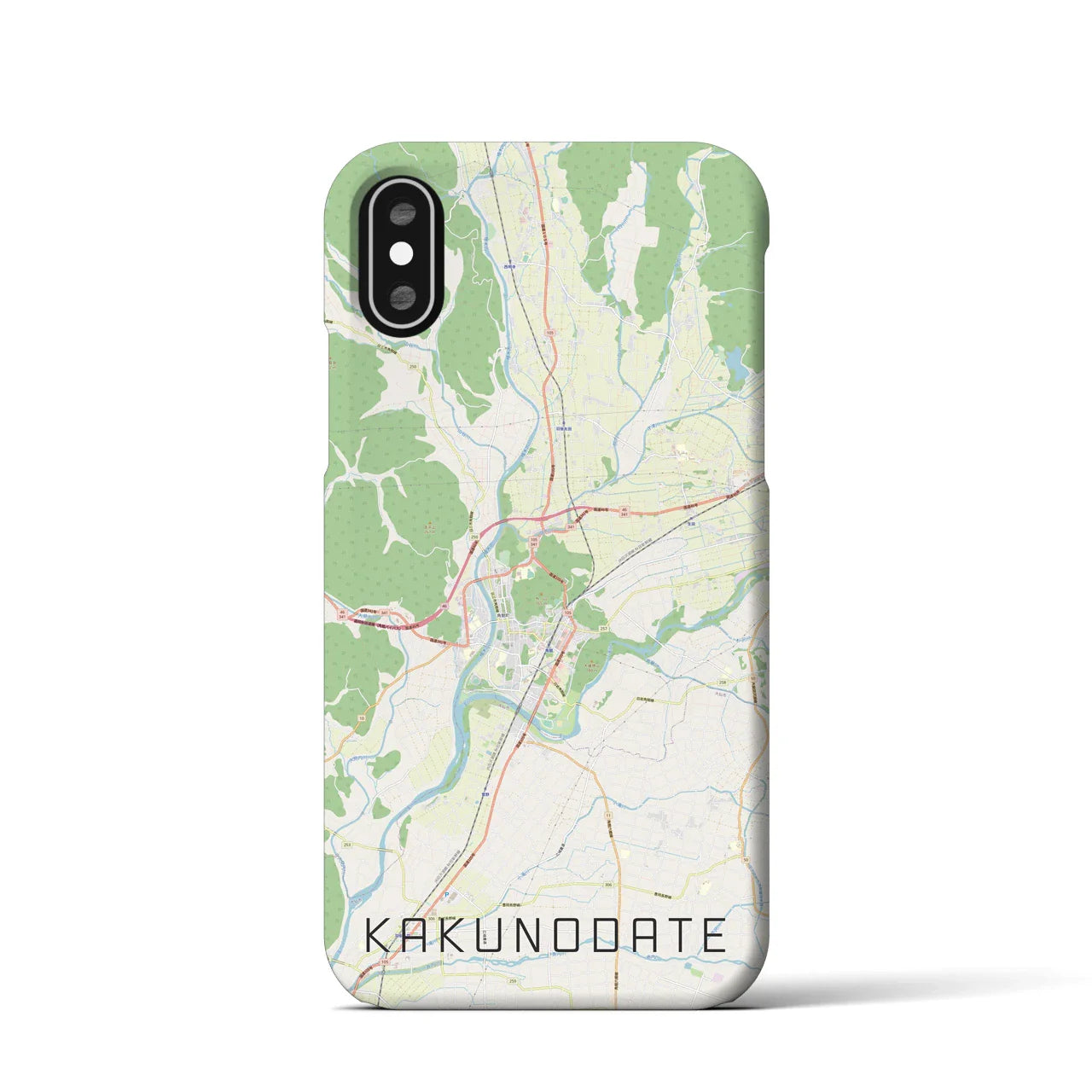 【角館(秋田県)】地図柄iPhoneケース(バックカバータイプ)
