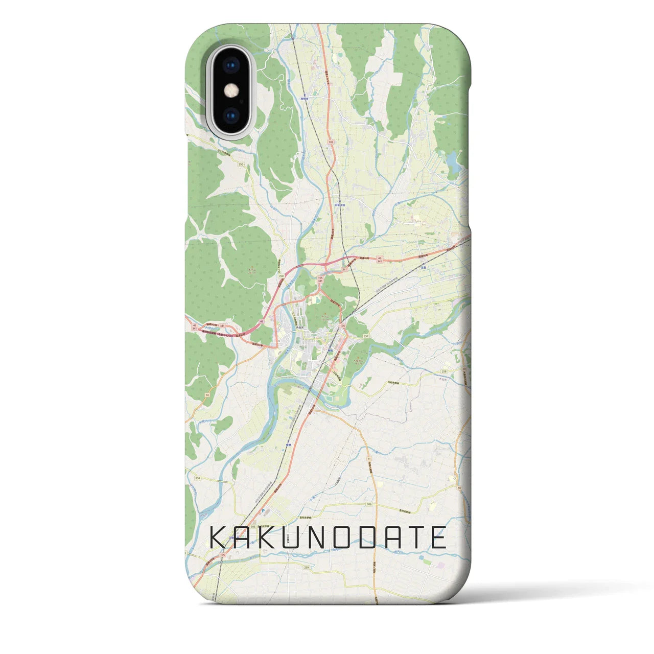 【角館(秋田県)】地図柄iPhoneケース(バックカバータイプ)
