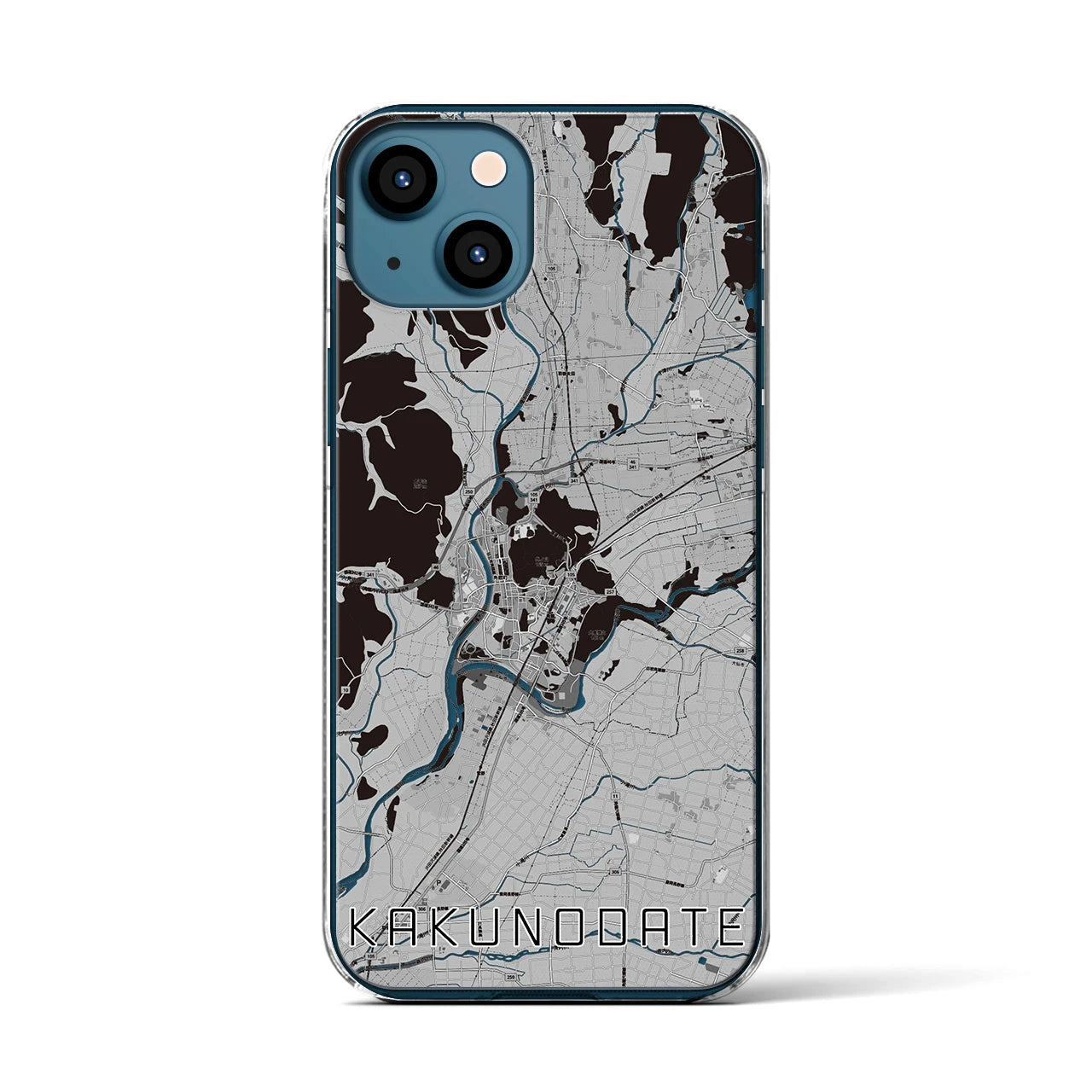 【角館(秋田県)】地図柄iPhoneケース(クリアタイプ)