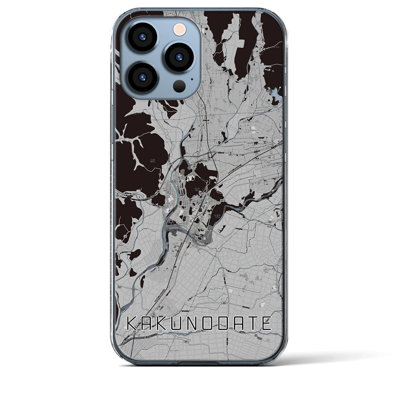 【角館(秋田県)】地図柄iPhoneケース(クリアタイプ)