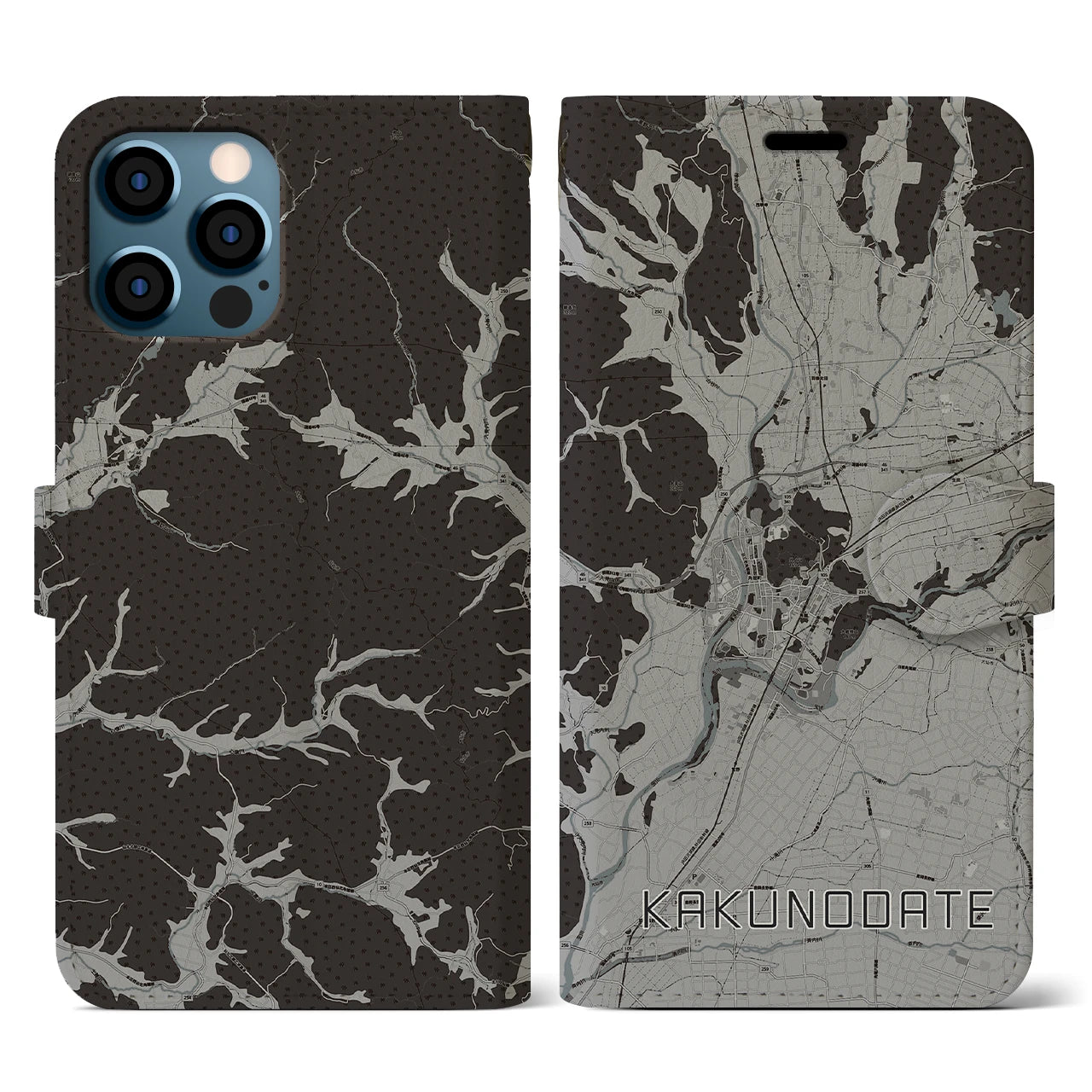 【角館(秋田県)】地図柄iPhoneケース(手帳タイプ)