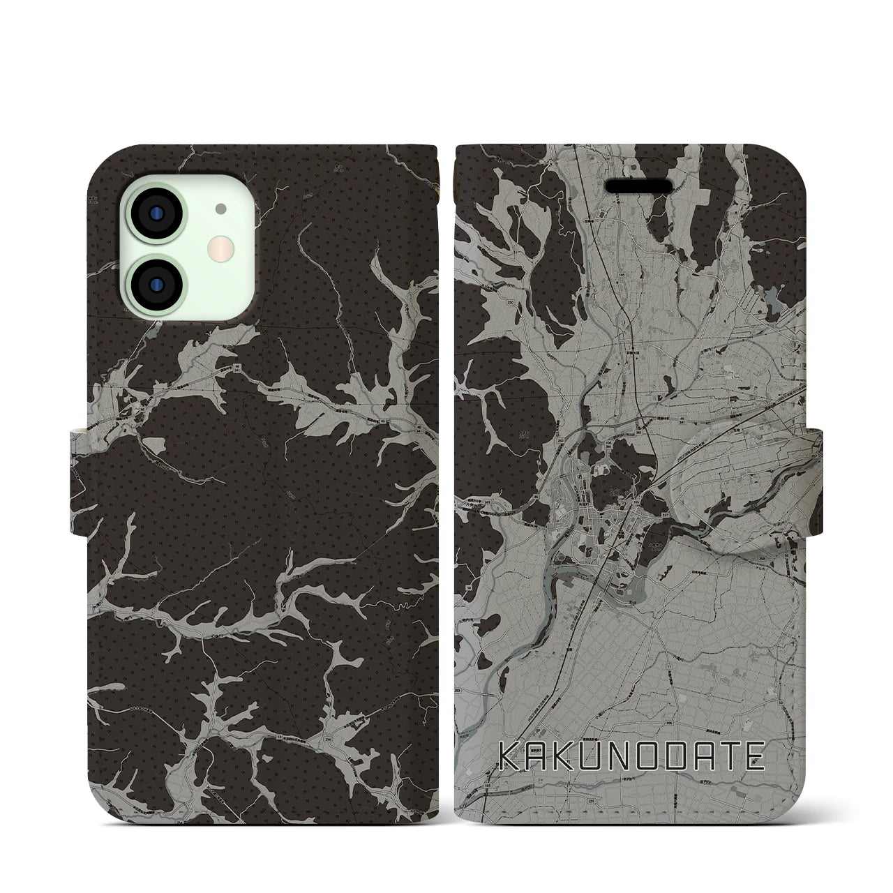 【角館(秋田県)】地図柄iPhoneケース(手帳タイプ)