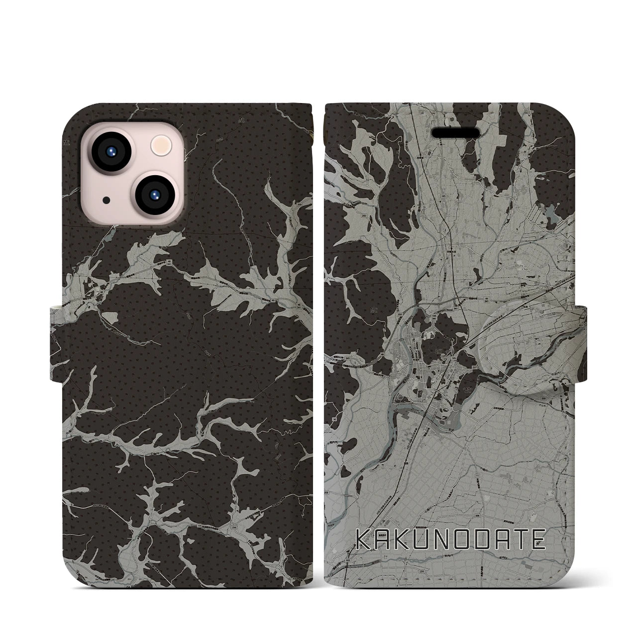 【角館(秋田県)】地図柄iPhoneケース(手帳タイプ)