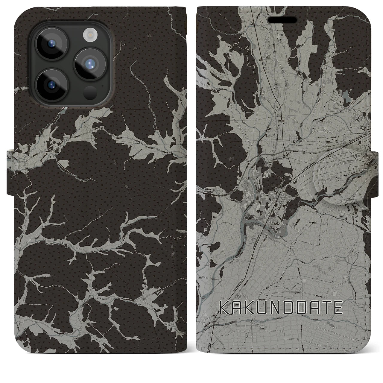 【角館(秋田県)】地図柄iPhoneケース(手帳タイプ)