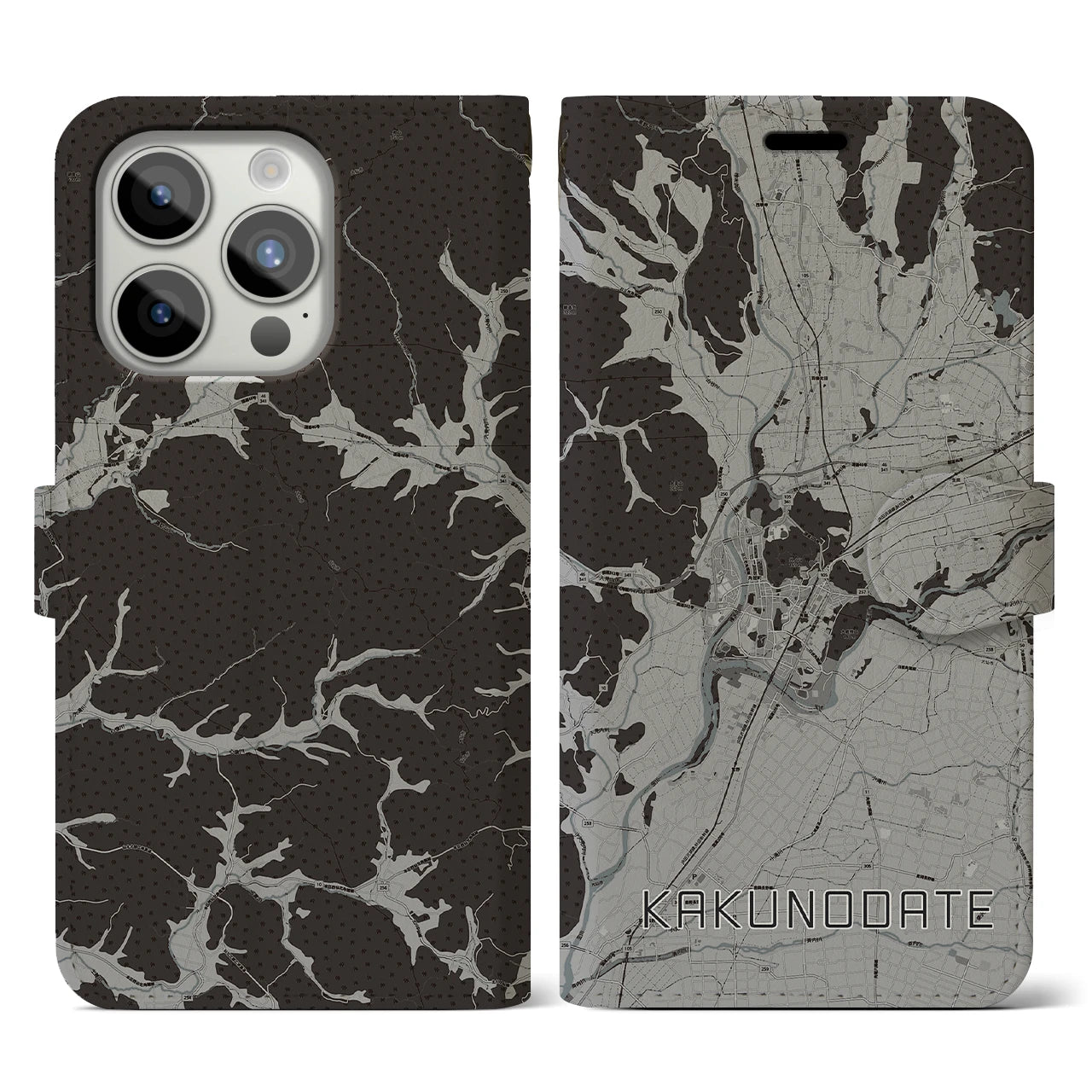 【角館(秋田県)】地図柄iPhoneケース(手帳タイプ)