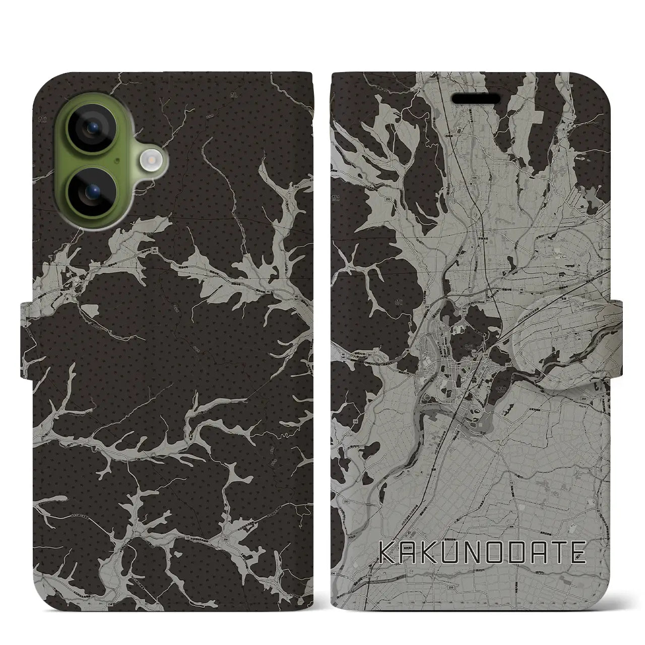 【角館(秋田県)】地図柄iPhoneケース(手帳タイプ)