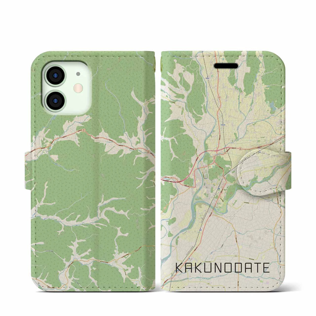 【角館(秋田県)】地図柄iPhoneケース(手帳タイプ)