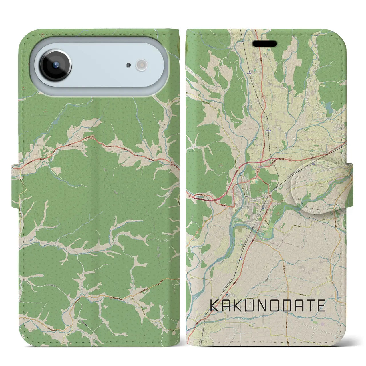 【角館(秋田県)】地図柄iPhoneケース(手帳タイプ)