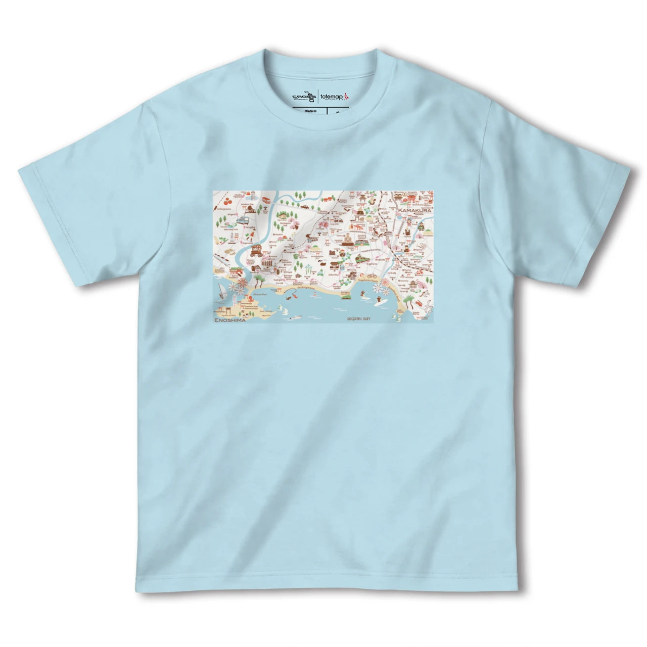 【鎌倉江ノ島(神奈川県)】イラストマップTシャツ