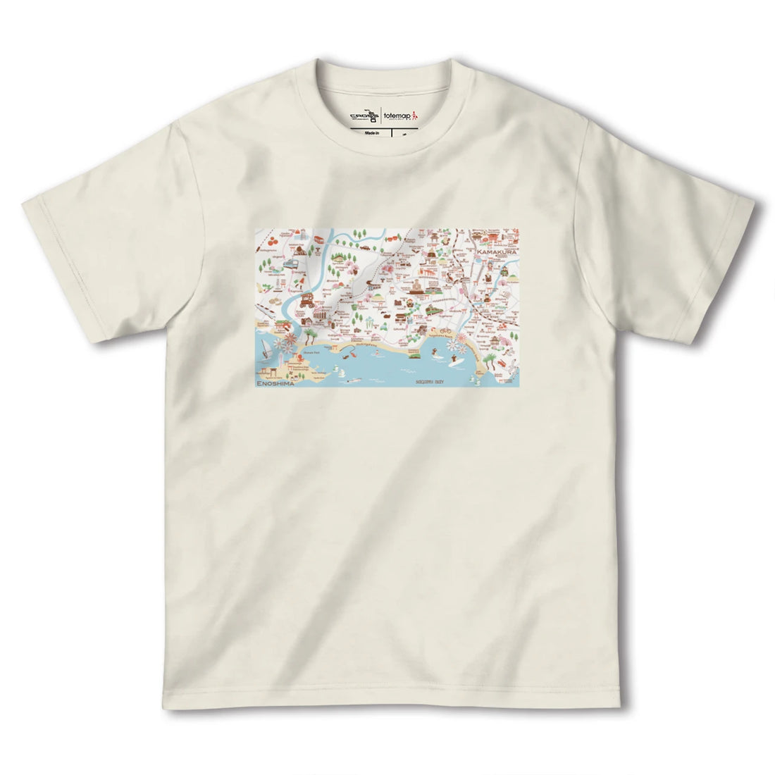 【鎌倉江ノ島(神奈川県)】イラストマップTシャツ