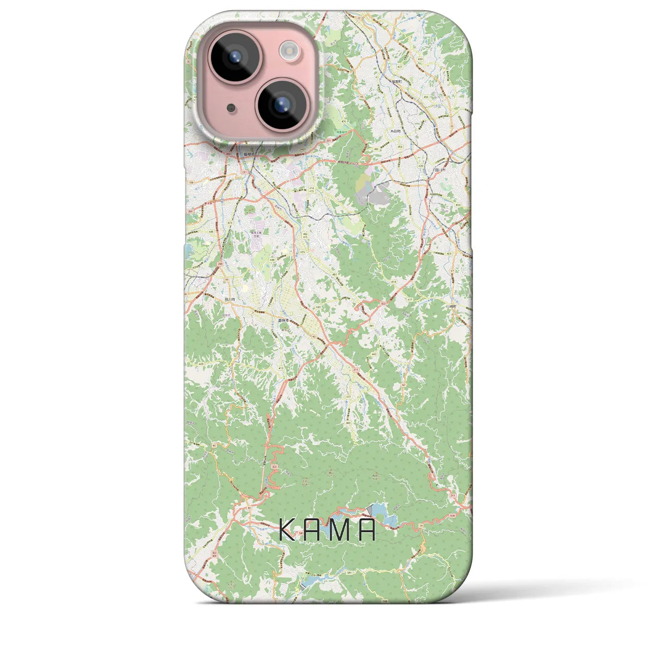 【嘉麻(福岡県)】地図柄iPhoneケース(バックカバータイプ)