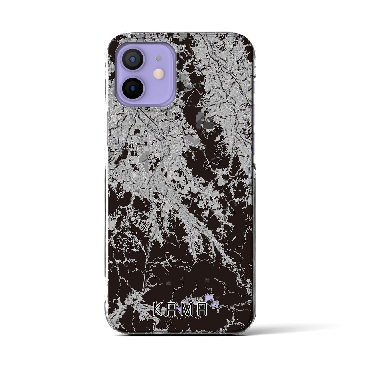 【嘉麻(福岡県)】地図柄iPhoneケース(クリアタイプ)