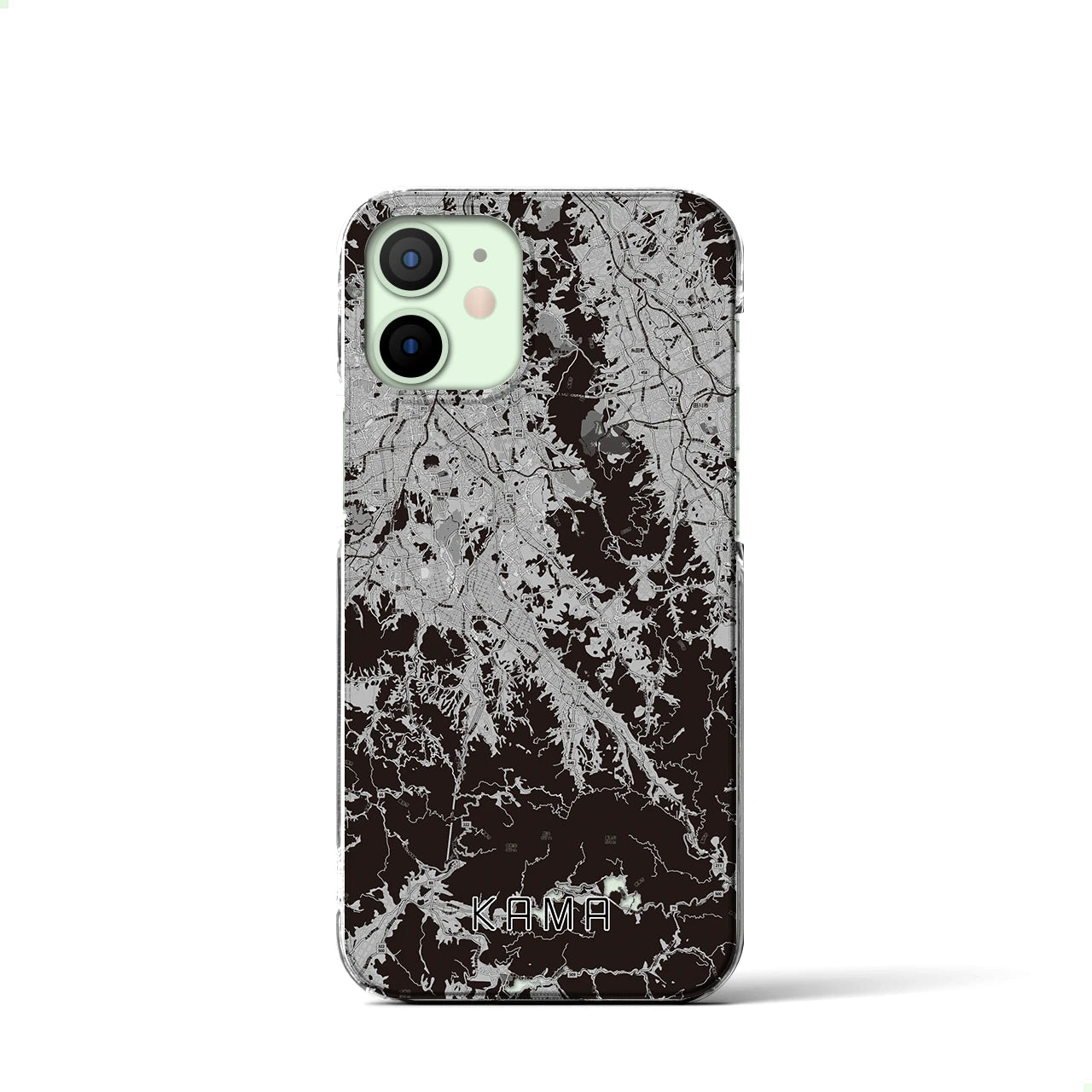 【嘉麻(福岡県)】地図柄iPhoneケース(クリアタイプ)