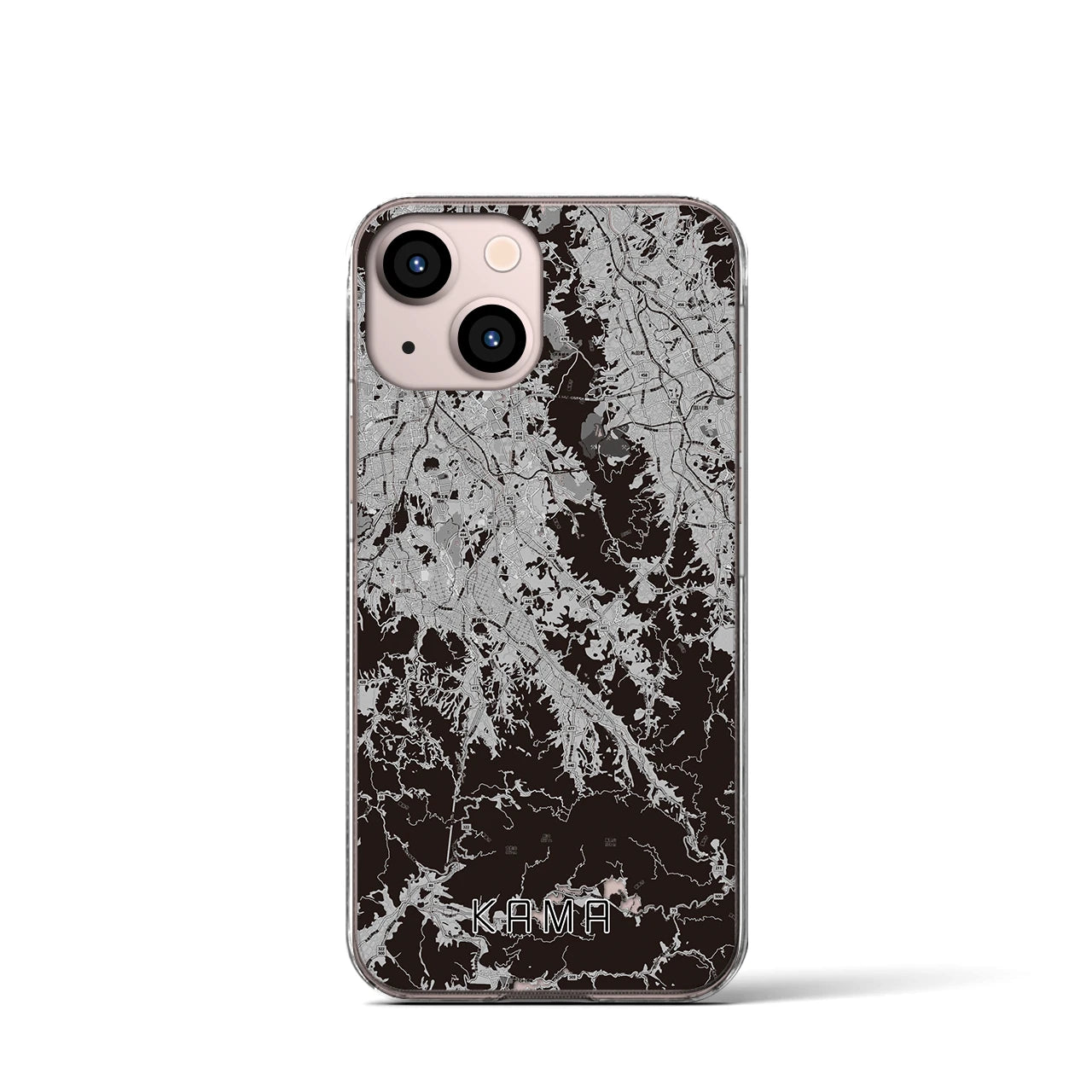 【嘉麻(福岡県)】地図柄iPhoneケース(クリアタイプ)